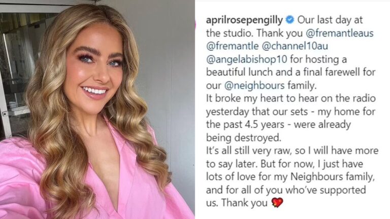 April Rose Pengilly reveals how sad she is to say goodbye to Neighbours as the show ends after 37 years on-air